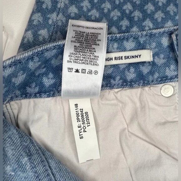 NWT VINEYARD VINES Candiani Denim Jamie High Rise Skinny Block Print Jeans Sz 25 - Picture 11 of 12